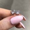 4ct Princess Cut White Sapphire Stud Earrings