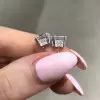 4ct Princess Cut White Sapphire Stud Earrings
