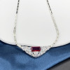 5ct Emerald Cut Ruby Vintage Necklace