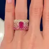 Fuchsia and Pink Sapphire Paved Cocktail Ring