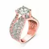 3.2ct Round Cut White Sapphire Engagement Ring in Rose Gold