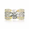 3.2ct Round Cut White Sapphire Engagement Ring in Gold