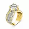 3.2ct Round Cut White Sapphire Engagement Ring in Gold