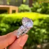 5.5ct Cushion Cut Eternity Shank Classic Engagement Ring