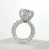 9.5ct Cushion Cut White Sapphire Engagement Ring