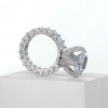 9.5ct Cushion Cut White Sapphire Engagement Ring