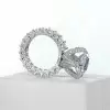 9.5ct Cushion Cut White Sapphire Engagement Ring