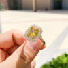 4ct Radiant Cut Yellow Sapphire Engagement Ring