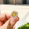 4ct Radiant Cut Yellow Sapphire Engagement Ring