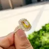 4ct Radiant Cut Yellow Sapphire Engagement Ring