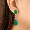 25ctw Pear Cut Emerald Drop Earrings