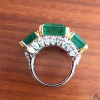 9.5ct Asscher Cut Emerald Three-stone Vintage Cocktail Ring