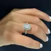 2.5ct Emerald Cut White Sapphire Engagement Ring