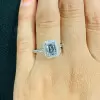 2.5ct Emerald Cut White Sapphire Engagement Ring