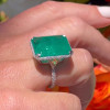 14ct Emerald Cut Emerald European Shank Engagement Ring