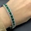7ctw Emerald Cut Art-deco Emerald Bangle