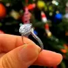 Handmade 3ct Under Halo Heart Shape Engagement Ring