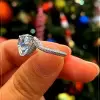 Handmade 3ct Under Halo Heart Shape Engagement Ring