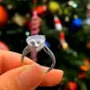 Handmade 3ct Under Halo Heart Shape Engagement Ring