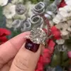 Handmade Round Cut White Sapphire 925 Sterling Silver Engagement Rings