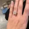Handmade 3.25 CT Halo Radiant Cut  Lab-created Gemstone Engagement Ring in Sterling Silver