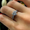 1.5ct Heart Cut White Sapphire Engagement Ring