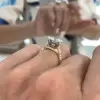 Round Brilliant  Lab-created Gemstone Engagement Ring