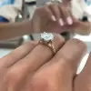 Round Brilliant  Lab-created Gemstone Engagement Ring