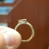1.5 CT Baguette Cut Lab-created Gemstone Engagement Ring in Sterling Silver