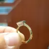 1.5 CT Baguette Cut Lab-created Gemstone Engagement Ring in Sterling Silver