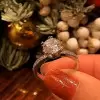 Handmade 1.5 CT 6-Prong Round Cut Under Halo Engagement Ring