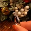 Handmade 1.5 CT 6-Prong Round Cut Under Halo Engagement Ring