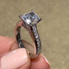 3.15ct Radiant Cut White Sapphire Engagement Ring