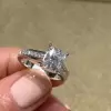 3.15ct Radiant Cut White Sapphire Engagement Ring