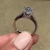 3.15ct Radiant Cut White Sapphire Engagement Ring