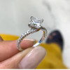 Handmade 2 CT Princess Cut Solitaire Engagement Ring in Sterling Silver