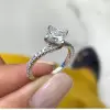 Handmade 2 CT Princess Cut Solitaire Engagement Ring in Sterling Silver