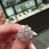 Handmade 1.5 CT Pear Cut Sterling Silver Ring Set