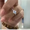 Handmade 2 CT Princess Cut Solitaire Engagement Ring in Sterling Silver