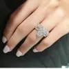 Handmade 1.5 CT Pear Cut Sterling Silver Ring Set