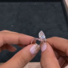 2CT Pear Cut Solitaire Engagement Ring in Double Tone