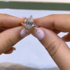 2CT Pear Cut Solitaire Engagement Ring in Double Tone