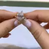 2CT Pear Cut Solitaire Engagement Ring in Double Tone