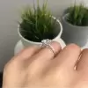 2CT Engraved 6-Prong  Round Brilliant Cut Diamond Ring