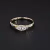Handmade 1.5 CT Marquise Cut Ring in Yellow Gold Tone