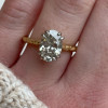 Handmade 2.03 CT Oval Cut Engagement Ring in Yellow Gold Tone