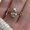 Handmade 2.03 CT Oval Cut Engagement Ring in Yellow Gold Tone