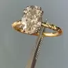 Handmade 2.03 CT Oval Cut Engagement Ring in Yellow Gold Tone