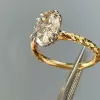 Handmade 2.03 CT Oval Cut Engagement Ring in Yellow Gold Tone