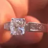 Handmade 1.21 Carat Radiant  Cut Ring in Sterling Silver